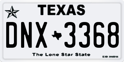 TX license plate DNX3368