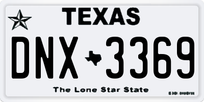 TX license plate DNX3369