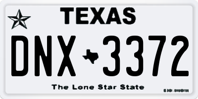 TX license plate DNX3372