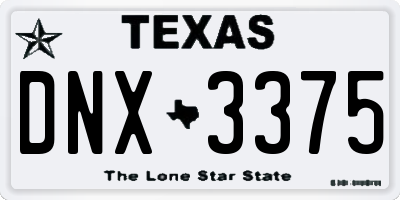 TX license plate DNX3375