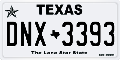 TX license plate DNX3393