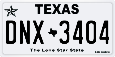 TX license plate DNX3404