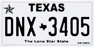 TX license plate DNX3405