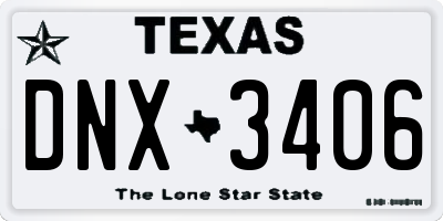 TX license plate DNX3406
