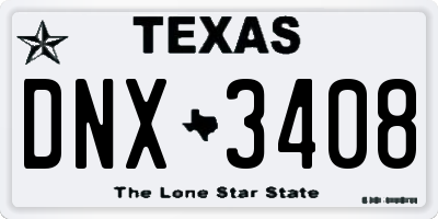 TX license plate DNX3408
