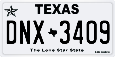 TX license plate DNX3409