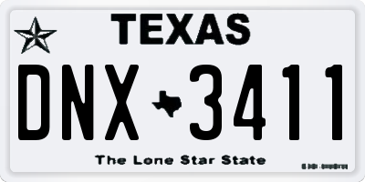 TX license plate DNX3411