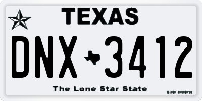 TX license plate DNX3412