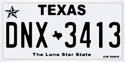 TX license plate DNX3413