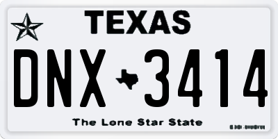 TX license plate DNX3414