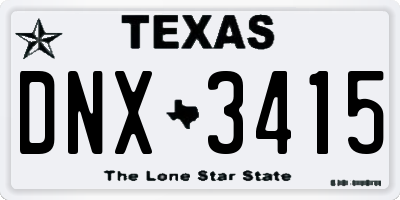 TX license plate DNX3415