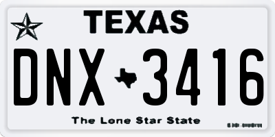 TX license plate DNX3416