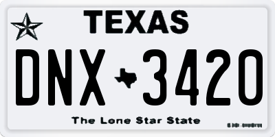 TX license plate DNX3420