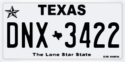 TX license plate DNX3422