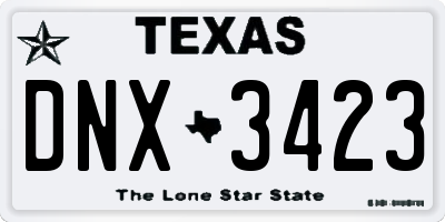TX license plate DNX3423
