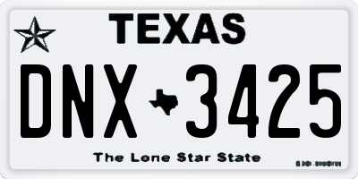 TX license plate DNX3425