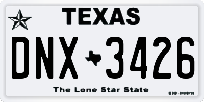TX license plate DNX3426