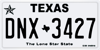 TX license plate DNX3427