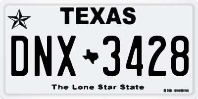 TX license plate DNX3428