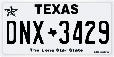 TX license plate DNX3429