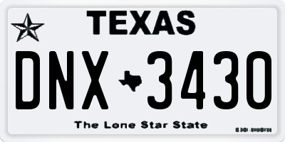 TX license plate DNX3430