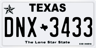 TX license plate DNX3433