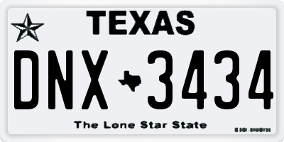 TX license plate DNX3434