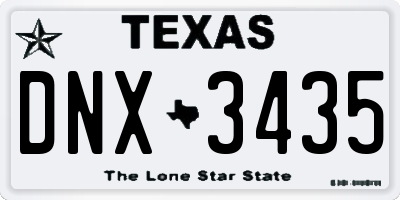 TX license plate DNX3435