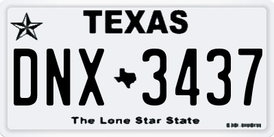 TX license plate DNX3437