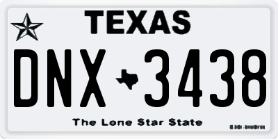 TX license plate DNX3438