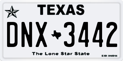 TX license plate DNX3442