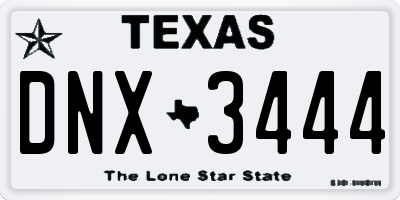 TX license plate DNX3444