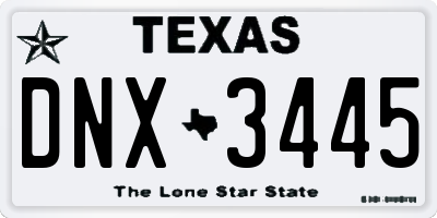 TX license plate DNX3445