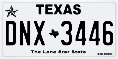 TX license plate DNX3446