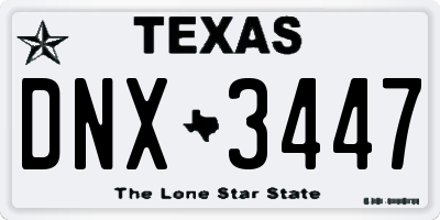 TX license plate DNX3447