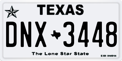 TX license plate DNX3448