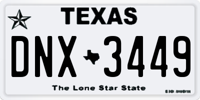 TX license plate DNX3449
