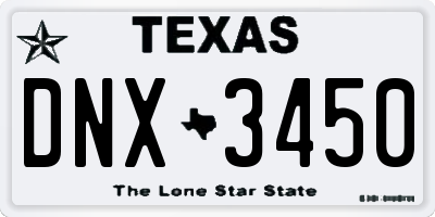 TX license plate DNX3450