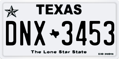 TX license plate DNX3453
