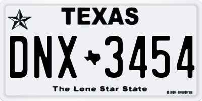 TX license plate DNX3454