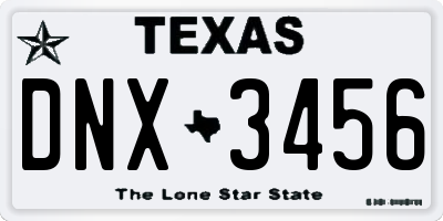 TX license plate DNX3456