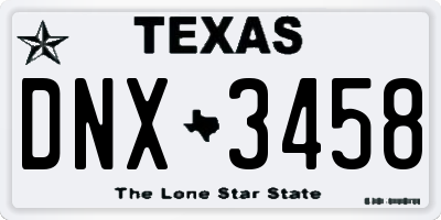 TX license plate DNX3458