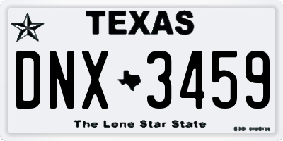 TX license plate DNX3459