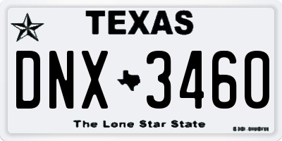 TX license plate DNX3460