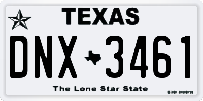 TX license plate DNX3461