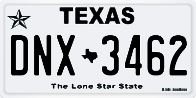 TX license plate DNX3462