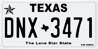 TX license plate DNX3471