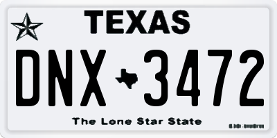 TX license plate DNX3472