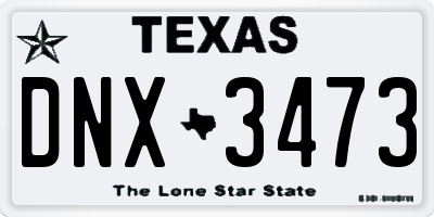 TX license plate DNX3473