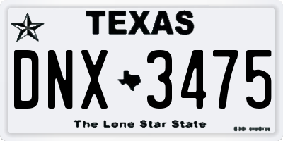 TX license plate DNX3475